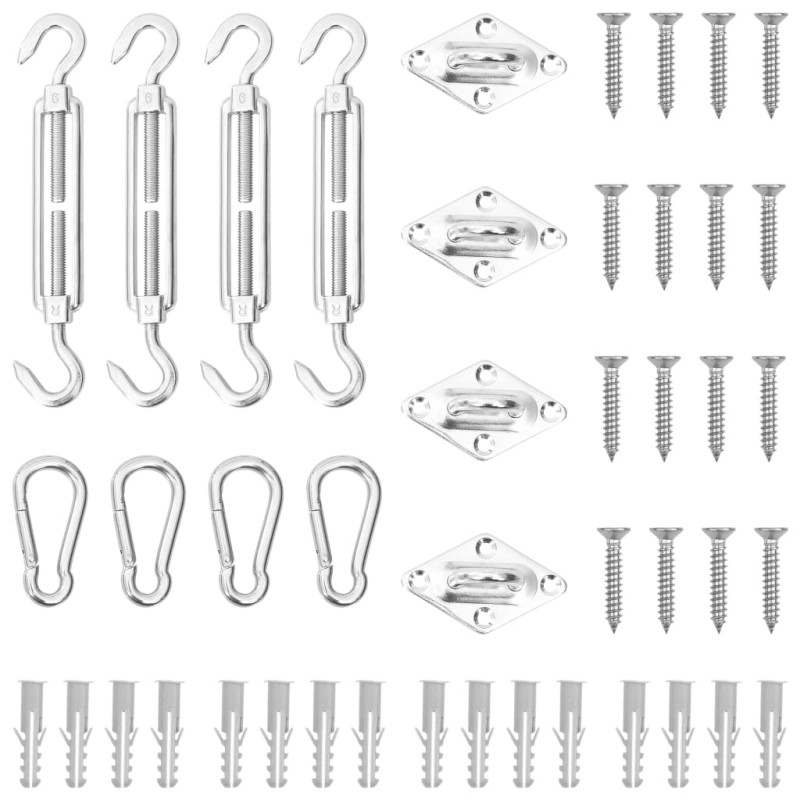 12 pcs conjunto de acessórios p/ para-sol vela aço inoxidável-Acessórios de toldos para janelas e portas-Home Retail