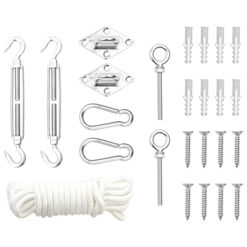 9 pcs conjunto de acessórios p/ para-sol vela aço inoxidável-Acessórios de toldos para janelas e portas-Home Retail