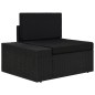 5 pcs conjunto lounge para jardim vime PE preto