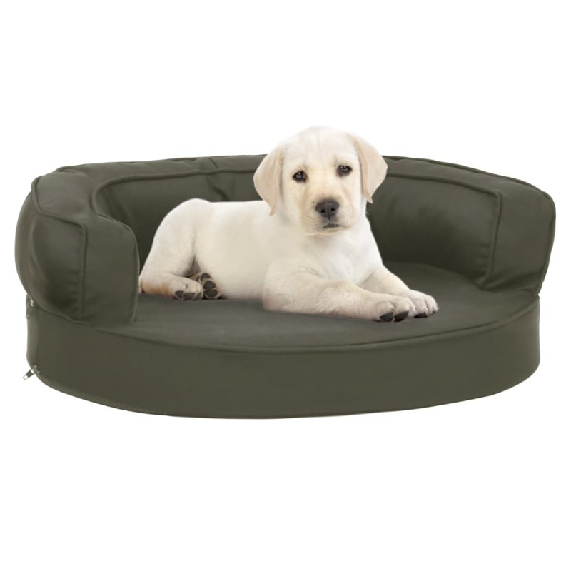 Cama para cães ergonómica 60x42cm aspeto linho cinzento-escuro-Ninhos para cães-Home Retail