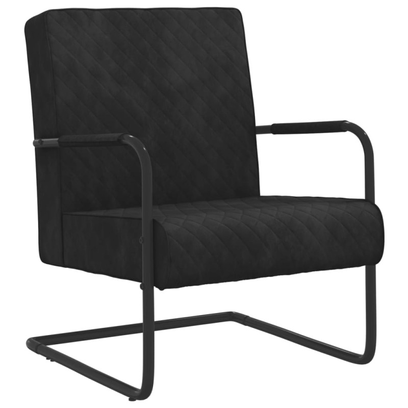 Cadeira cantilever veludo preto-Poltronas-Home Retail