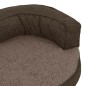 Cama para cães ergonómica 75x53cm aspeto linho pelúcia castanho