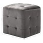 Pufe 2 pcs 30x30x30 cm veludo cinzento