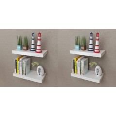 Prateleiras de parede 4 pcs branco 40 cm