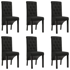 Cadeiras de jantar 6 pcs tecido preto