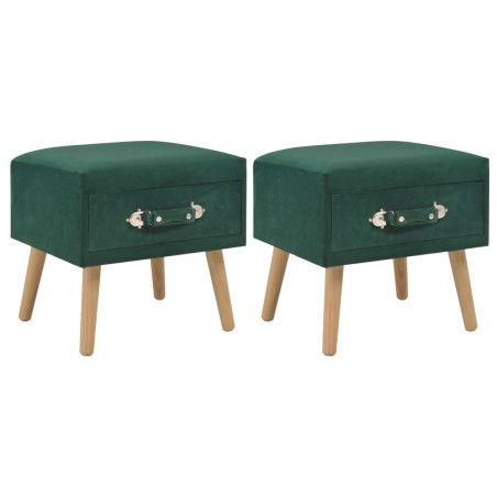 Mesas-de-cabeceira 2 pcs 40x35x40 cm veludo verde