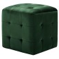 Pufe 2 pcs 30x30x30 cm veludo verde