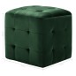 Pufe 2 pcs 30x30x30 cm veludo verde