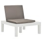 3 pcs conjunto lounge para jardim plástico branco