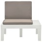 3 pcs conjunto lounge para jardim plástico branco