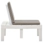 3 pcs conjunto lounge para jardim plástico branco