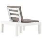 3 pcs conjunto lounge para jardim plástico branco