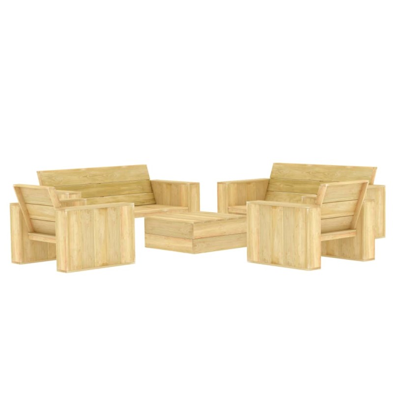 5 pcs conjunto móveis jardim madeira de pinho impregnada-Conjuntos de jardim-Home Retail