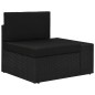 8 pcs conjunto lounge para jardim vime PE preto