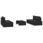 5 pcs conjunto lounge para jardim vime PE preto