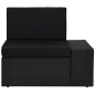 5 pcs conjunto lounge para jardim vime PE preto