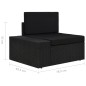 5 pcs conjunto lounge para jardim vime PE preto