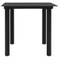 Mesa de jantar para jardim 80x80x74 cm aço e vidro preto