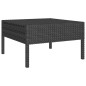 2 pcs conjunto lounge de jardim c/ almofadões vime PE preto