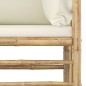 12 pcs conj. lounge jardim em bambu c/ almofadões branco nata