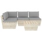 5 pcs conjunto lounge de paletes + almofadões madeira de abeto