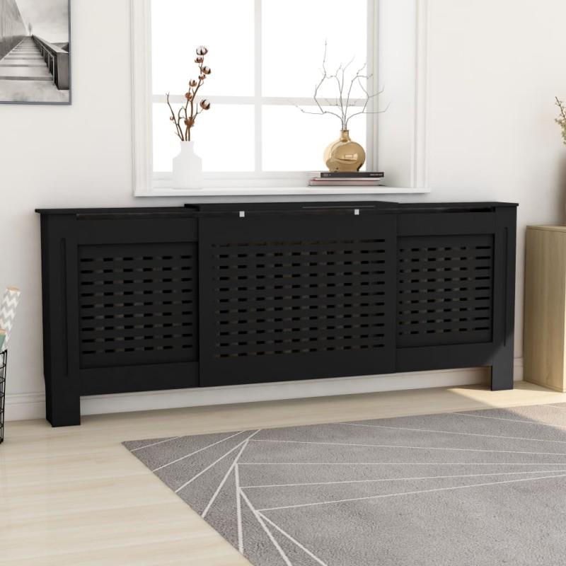 Cobertura de radiador MDF 205 cm preto-Acessórios para aquecedores-Home Retail