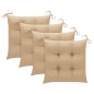 5 pcs conj. de jantar dobrável c/ almofadões p/ exterior bambu