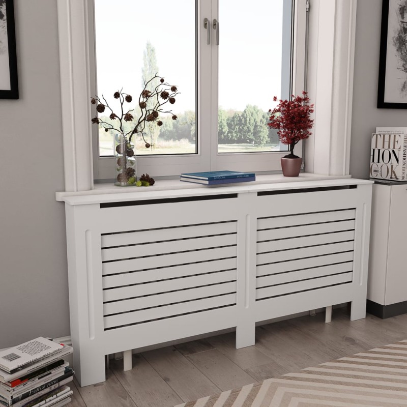 Cobertura de radiador 172x19x81,5 cm MDF branco-Acessórios para aquecedores-Home Retail