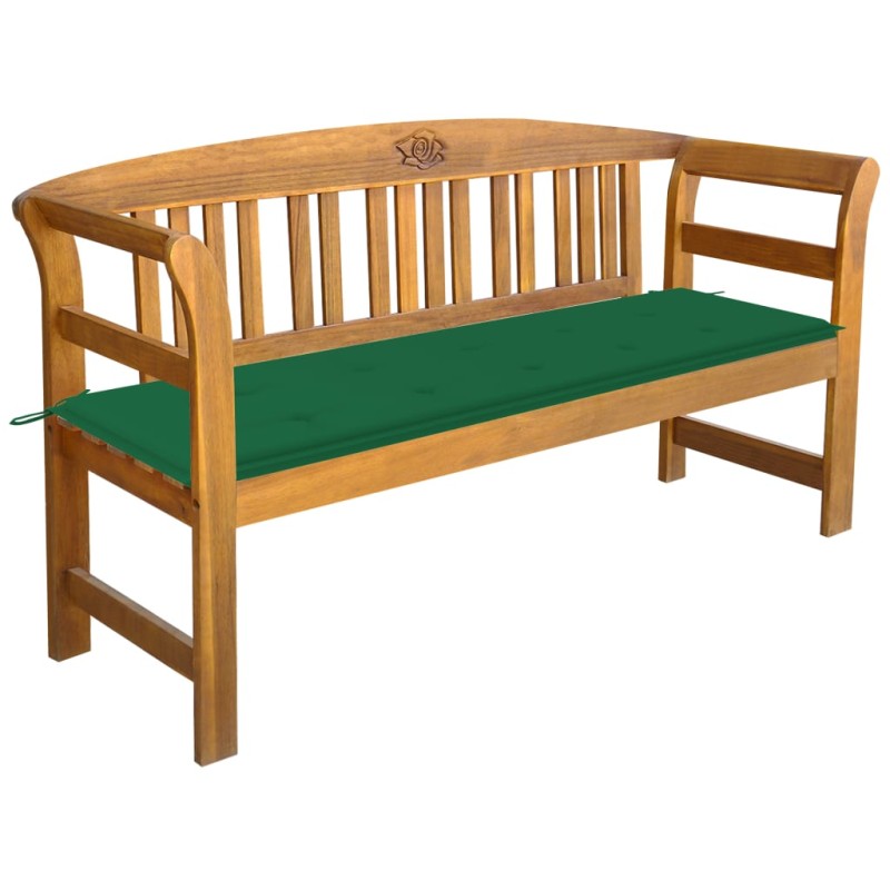 Banco de jardim com almofadão 157 cm madeira de acácia maciça-Bancos de jardim-Home Retail