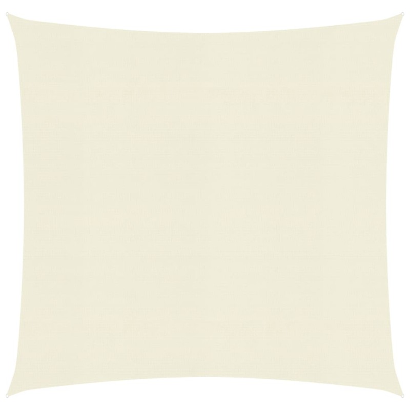 Para-sol estilo vela 160 g/m² 6x6 m PEAD cor creme-Guarda-sóis e telas de varanda-Home Retail