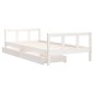 Estrutura cama infantil c/ gavetas 90x200cm pinho maciço branco