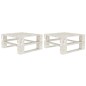 Mesas de paletes para jardim 2 pcs madeira branco