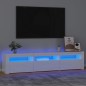 Móvel de TV com luzes LED 180x35x40 cm branco brilhante