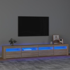 Móvel de TV com luzes LED 240x35x40 cm carvalho sonoma