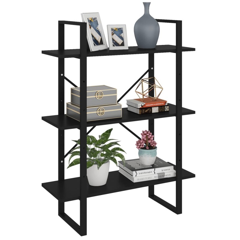 Estante 80x30x105 cm derivados de madeira preto-Estantes para livros-Home Retail