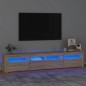 Móvel de TV com luzes LED 210x35x40 cm carvalho sonoma