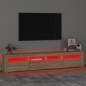 Móvel de TV com luzes LED 210x35x40 cm carvalho sonoma