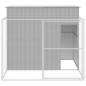 Casota cães c/ parque 214x253x181 cm aço galvaniz. cinza-claro