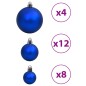 Enfeites de Natal 100 pcs 3 / 4 / 6 cm azul e prateado