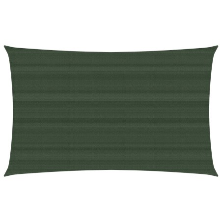 Para-sol estilo vela 160 g/m² 3x5 m PEAD verde-escuro