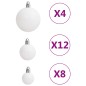 111 pcs conjunto de enfeites de Natal poliestireno branco/cinza