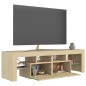 Móvel de TV com luzes LED 140x36,5x40 cm carvalho sonoma