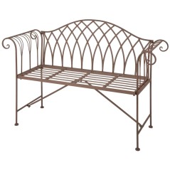 Esschert Design Banco de jardim em metal estilo inglês antigo MF009