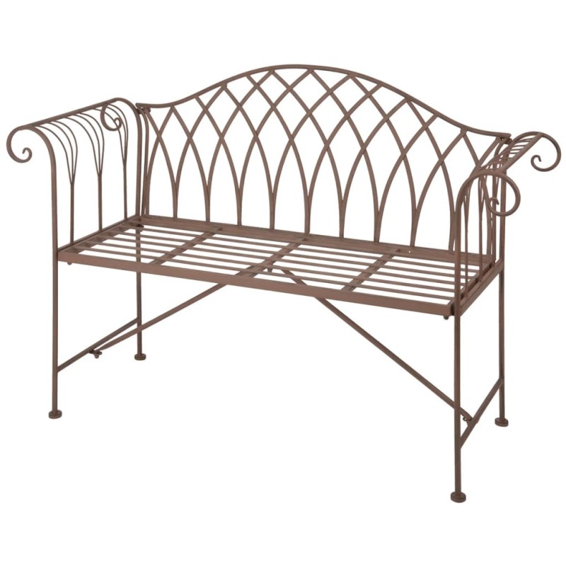 Esschert Design Banco de jardim em metal estilo inglês antigo MF009-Bancos de jardim-Home Retail