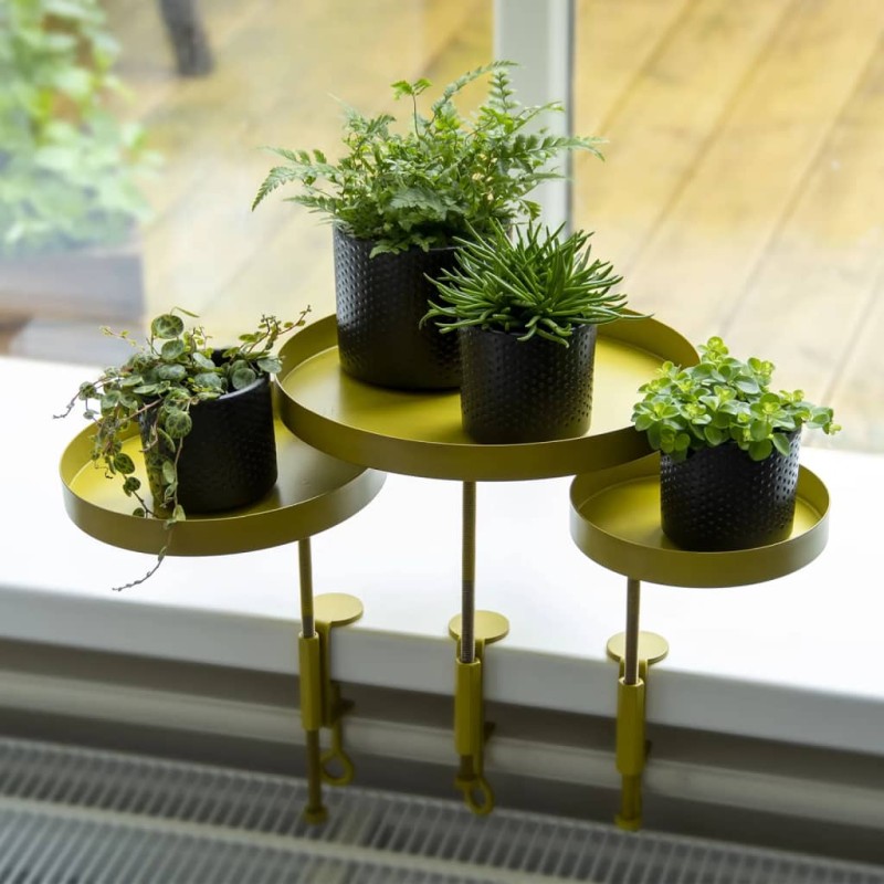 Esschert Design Tabuleiro p/ plantas redondo com braçadeira S dourado-Travessas decorativas-Home Retail