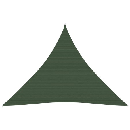 Para-sol estilo vela 160 g/m² 3,6x3,6x3,6 m PEAD verde-escuro