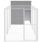 Casota cães c/ parque 165x455x181 cm aço galvaniz. cinza-claro