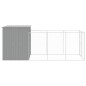 Casota cães c/ parque 165x455x181 cm aço galvaniz. cinza-claro