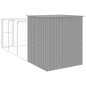 Casota cães c/ parque 165x455x181 cm aço galvaniz. cinza-claro