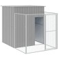 Casota cães c/ parque 165x455x181 cm aço galvaniz. cinza-claro